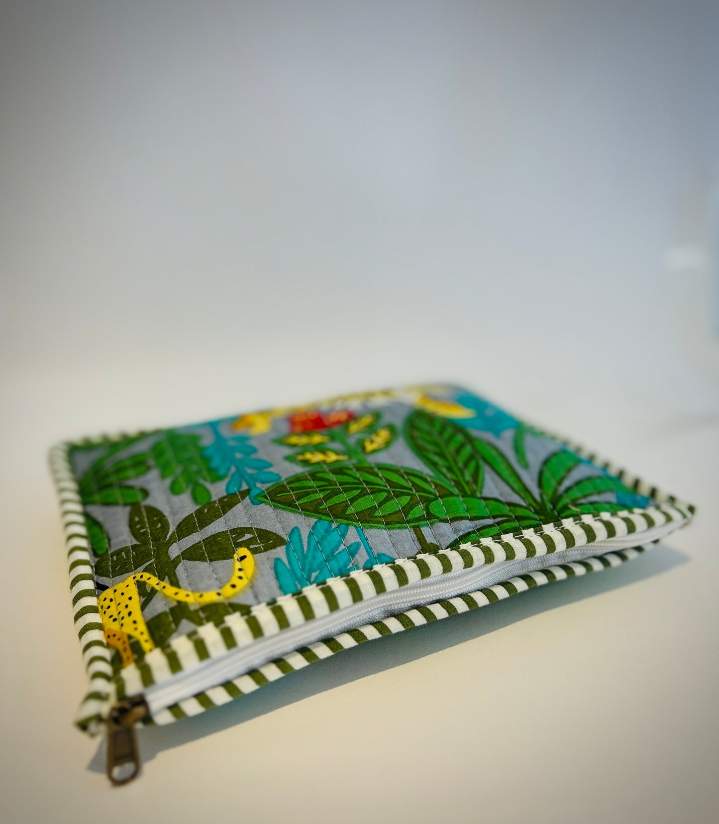 Hand Blocked Cotton Zip Pouch
