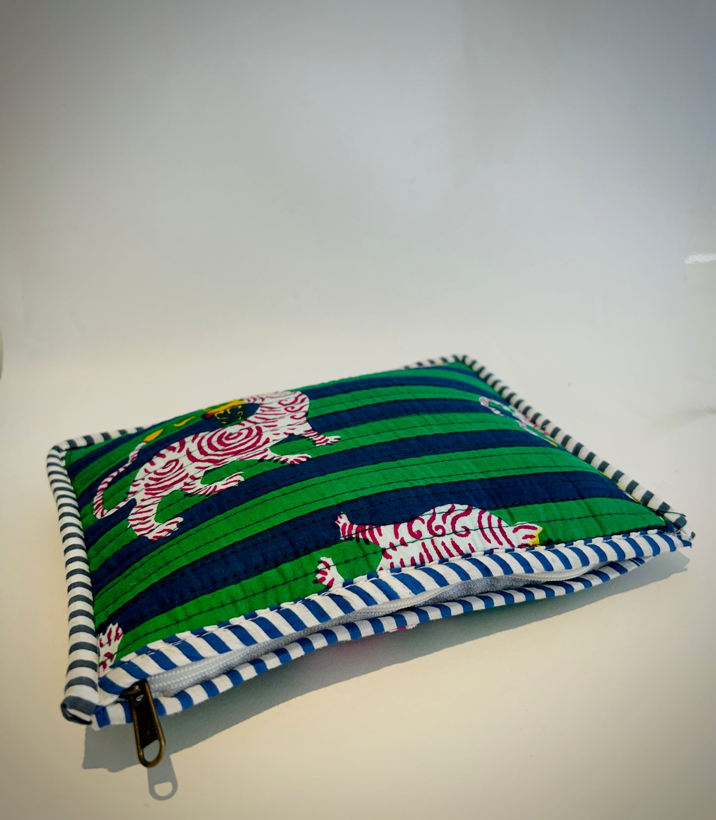 Hand Blocked Cotton Zip Pouch