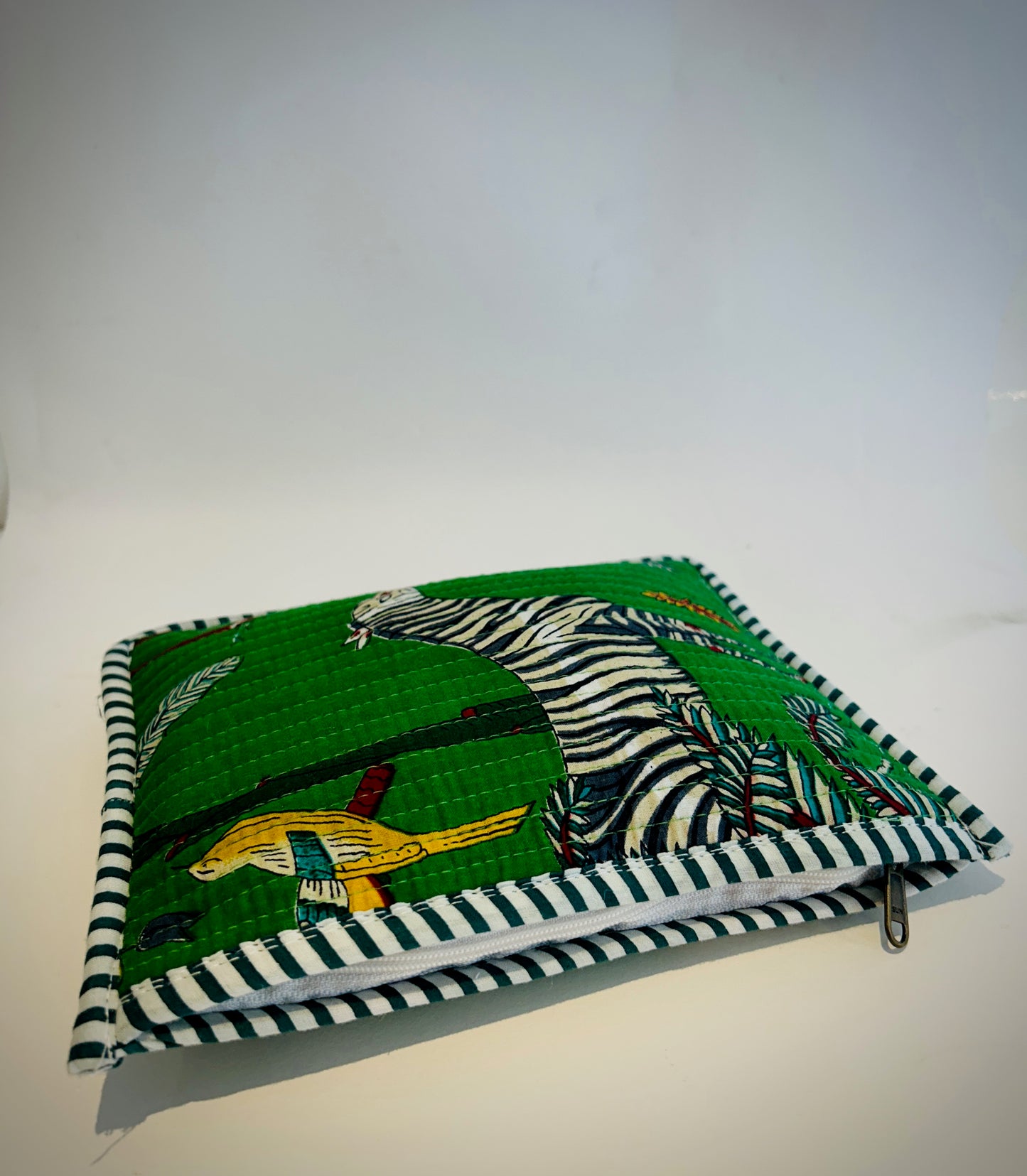 Hand Blocked Cotton Zip Pouch