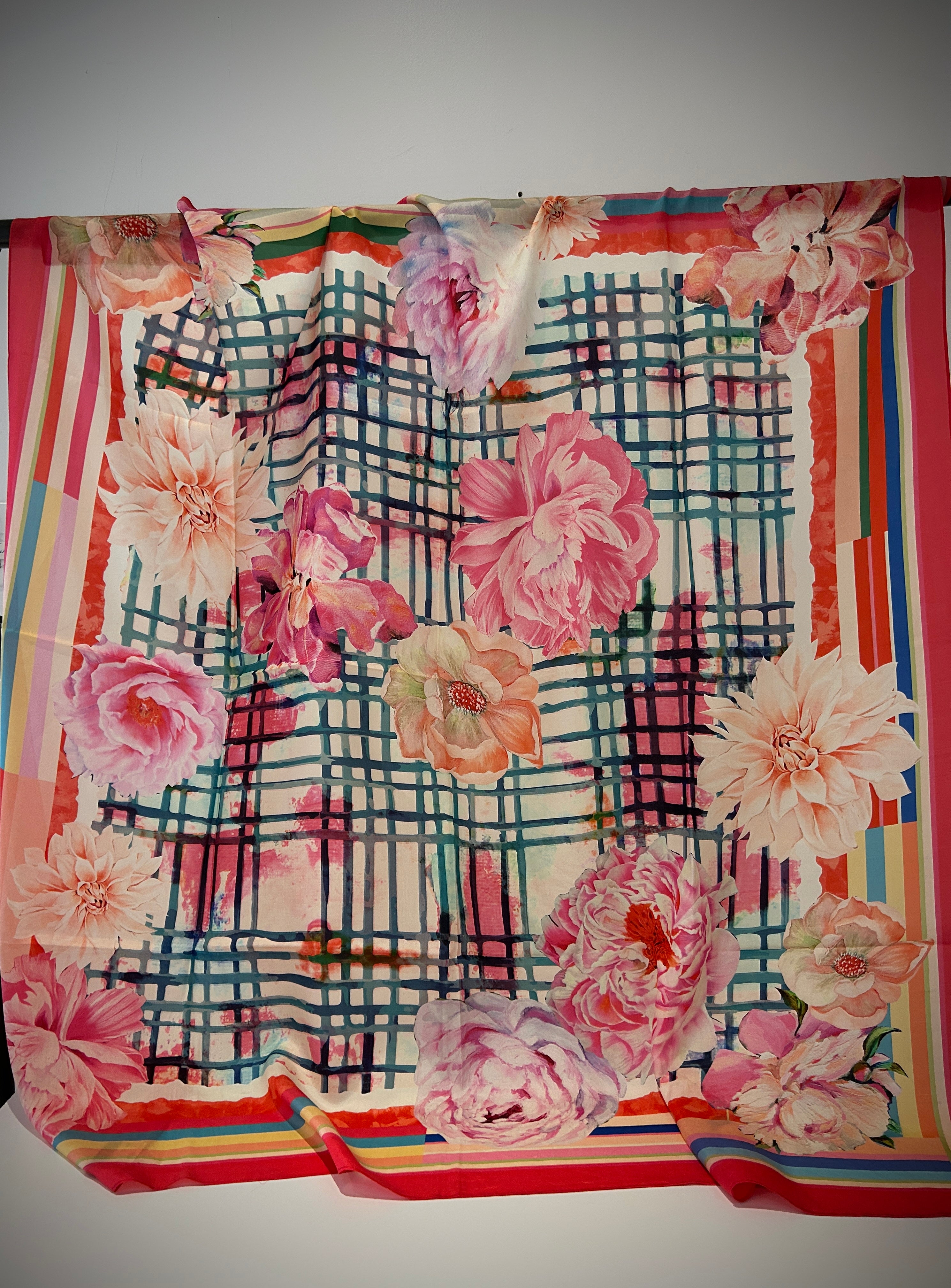 Silk floral scarf