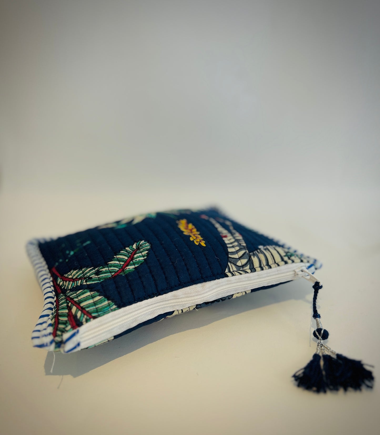 Hand Blocked Cotton Zip Pouch