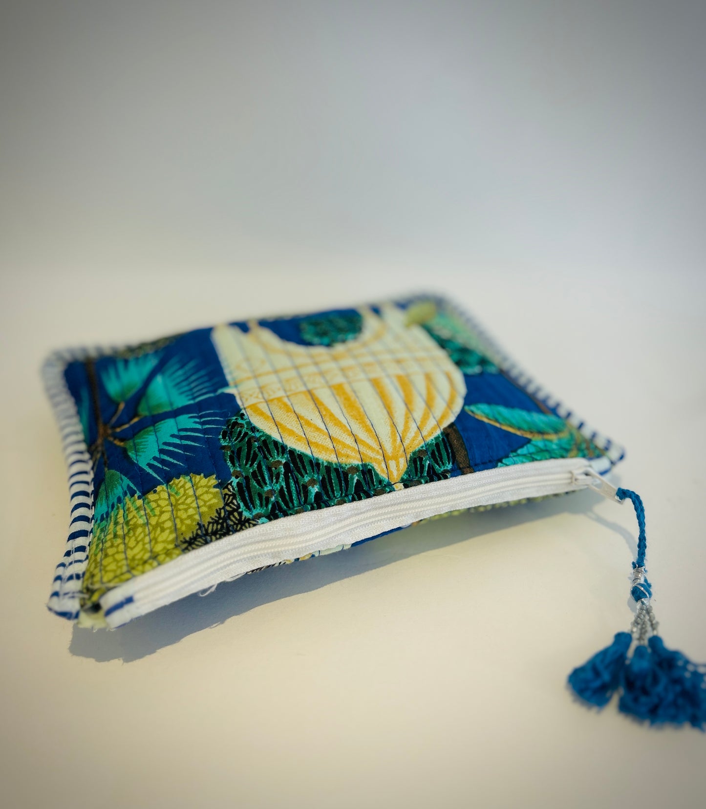 Hand Blocked Cotton Zip Pouch