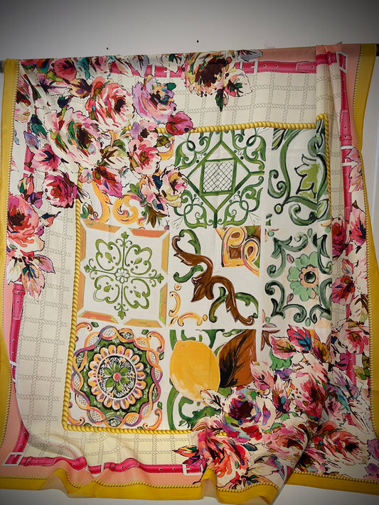 Floral silk scarf

