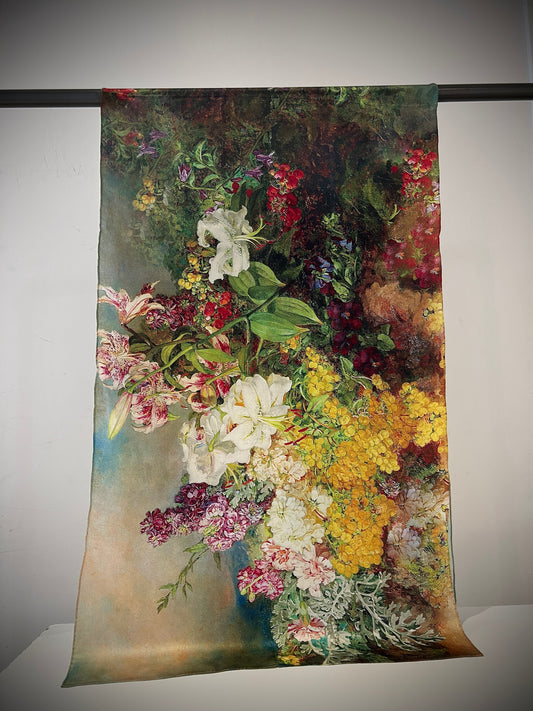 Gorgeous floral silk scarf