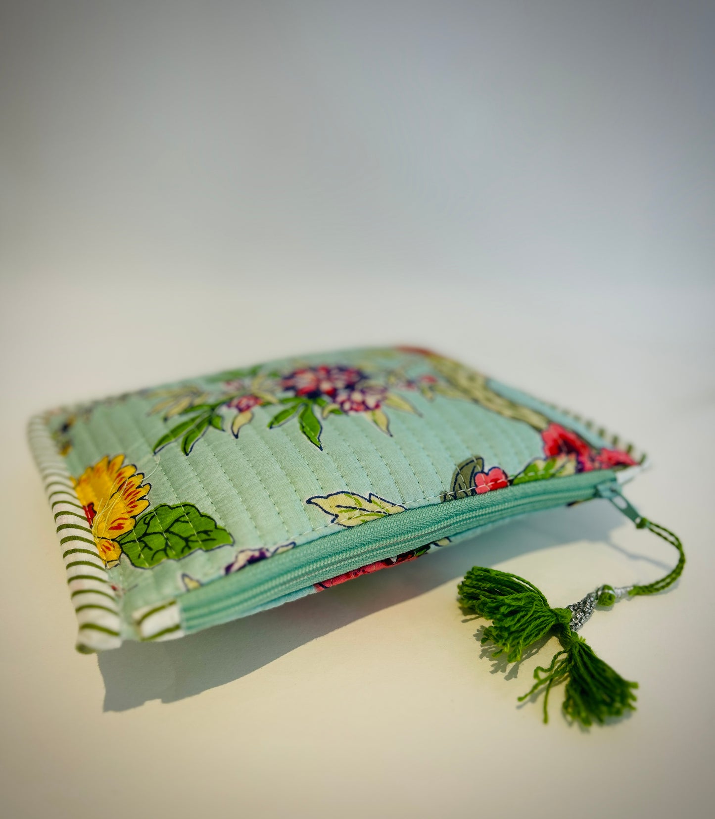 Hand Blocked Cotton Zip Pouch
