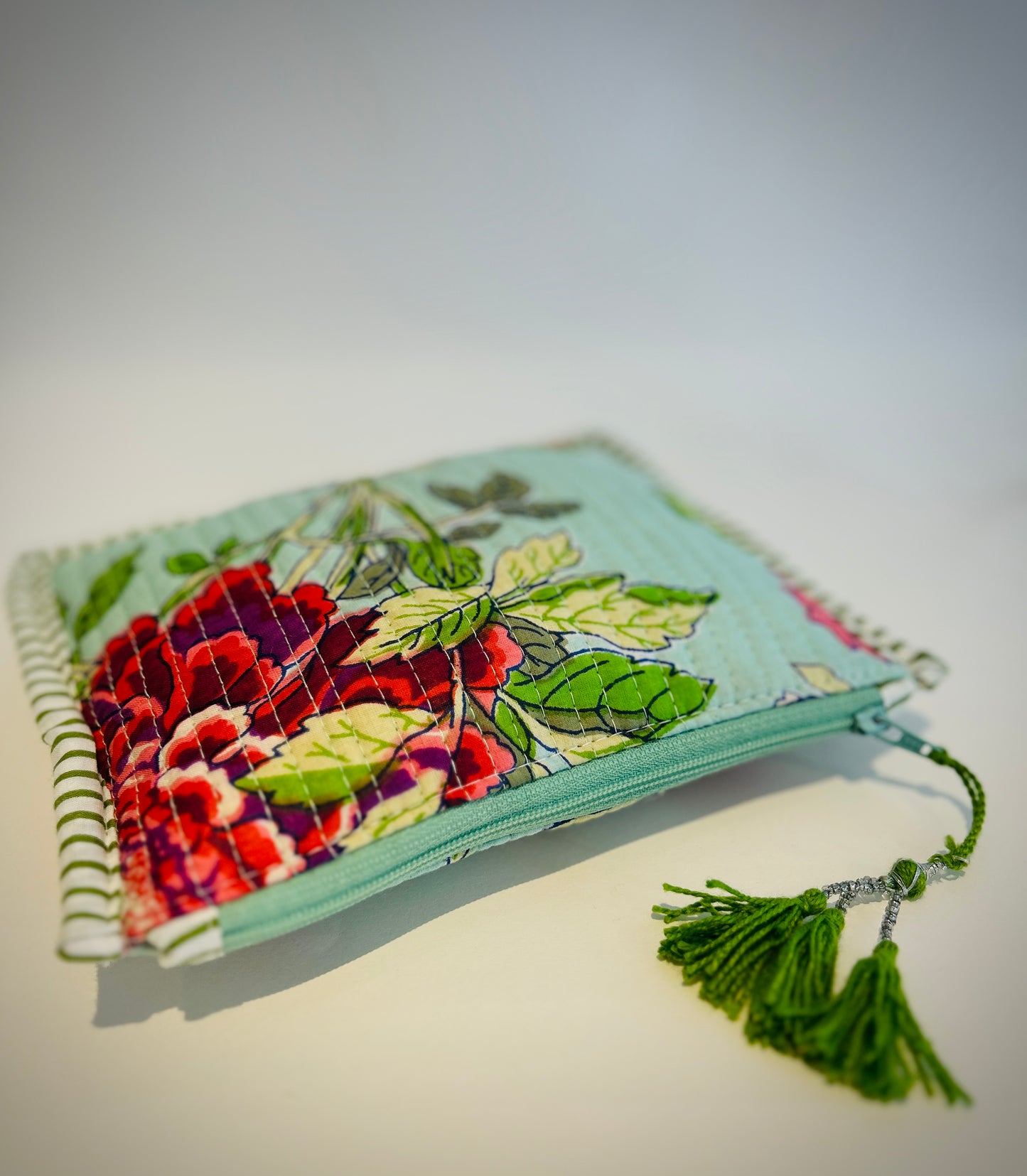Hand Blocked Cotton Zip Pouch