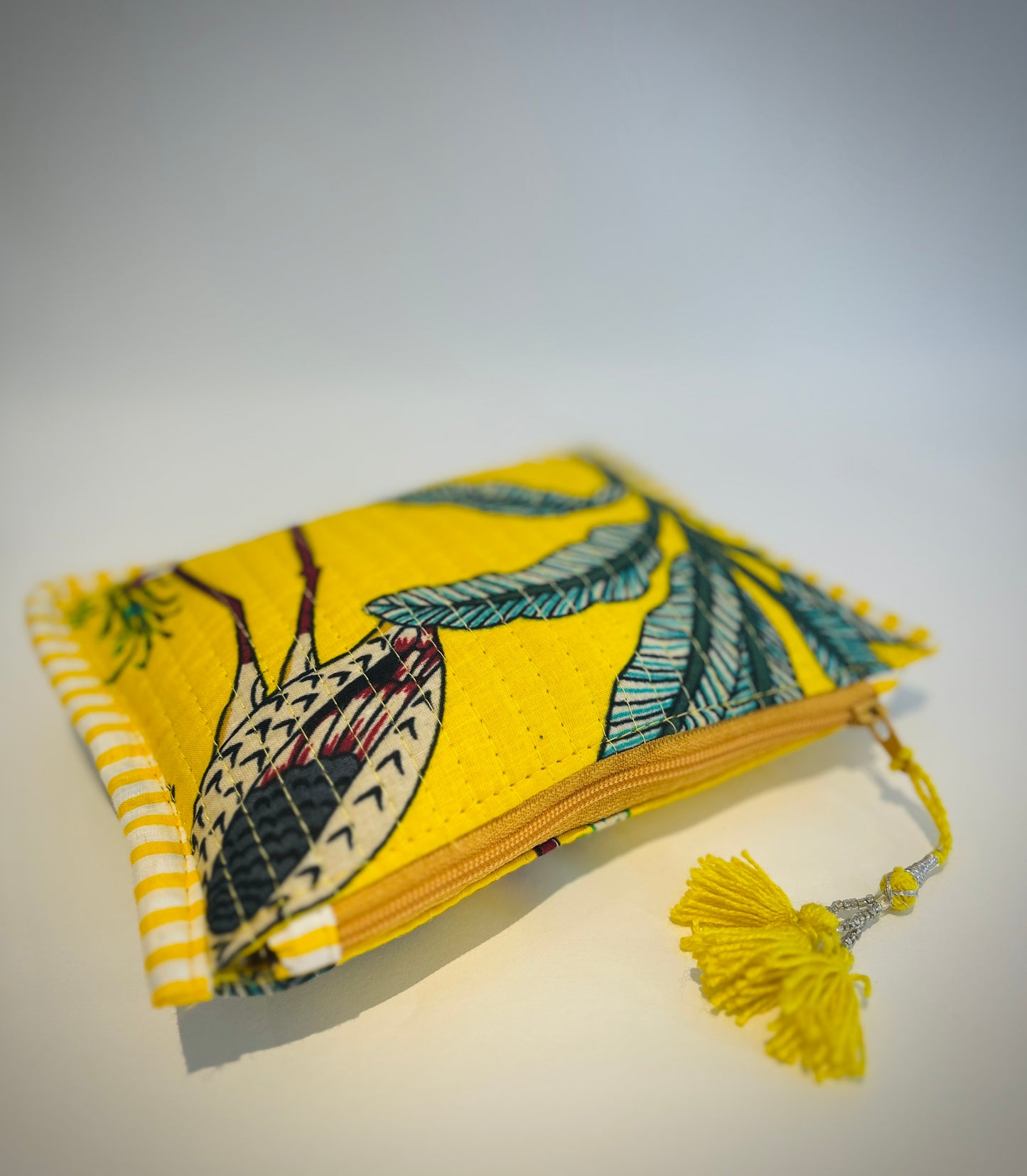Hand Blocked Cotton Zip Pouch
