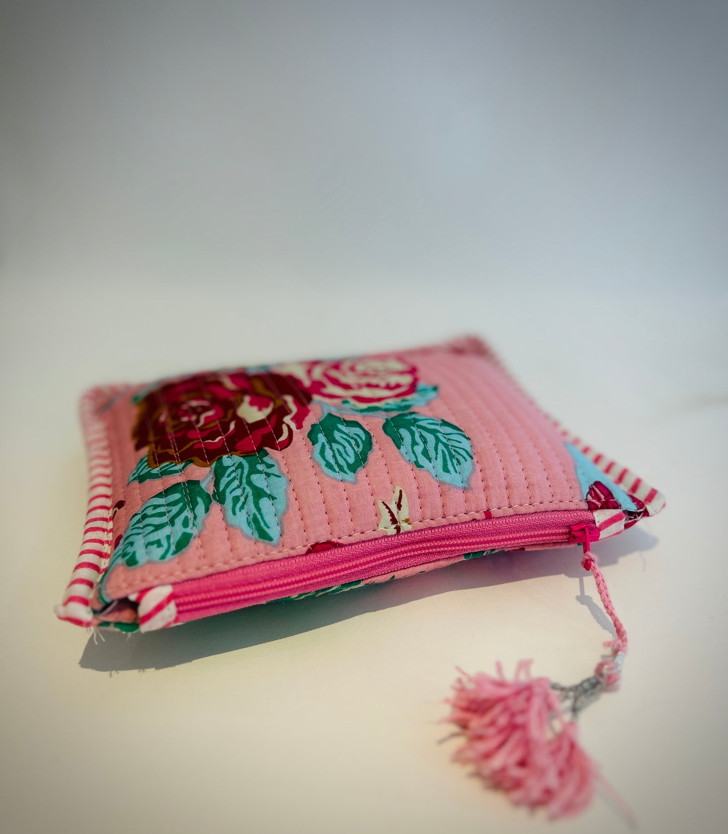 Hand Blocked Cotton Zip Pouch