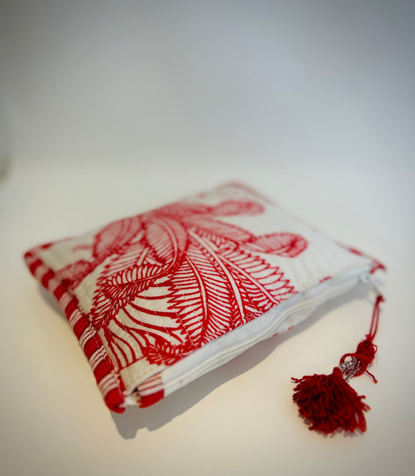 Hand Blocked Cotton Zip Pouch