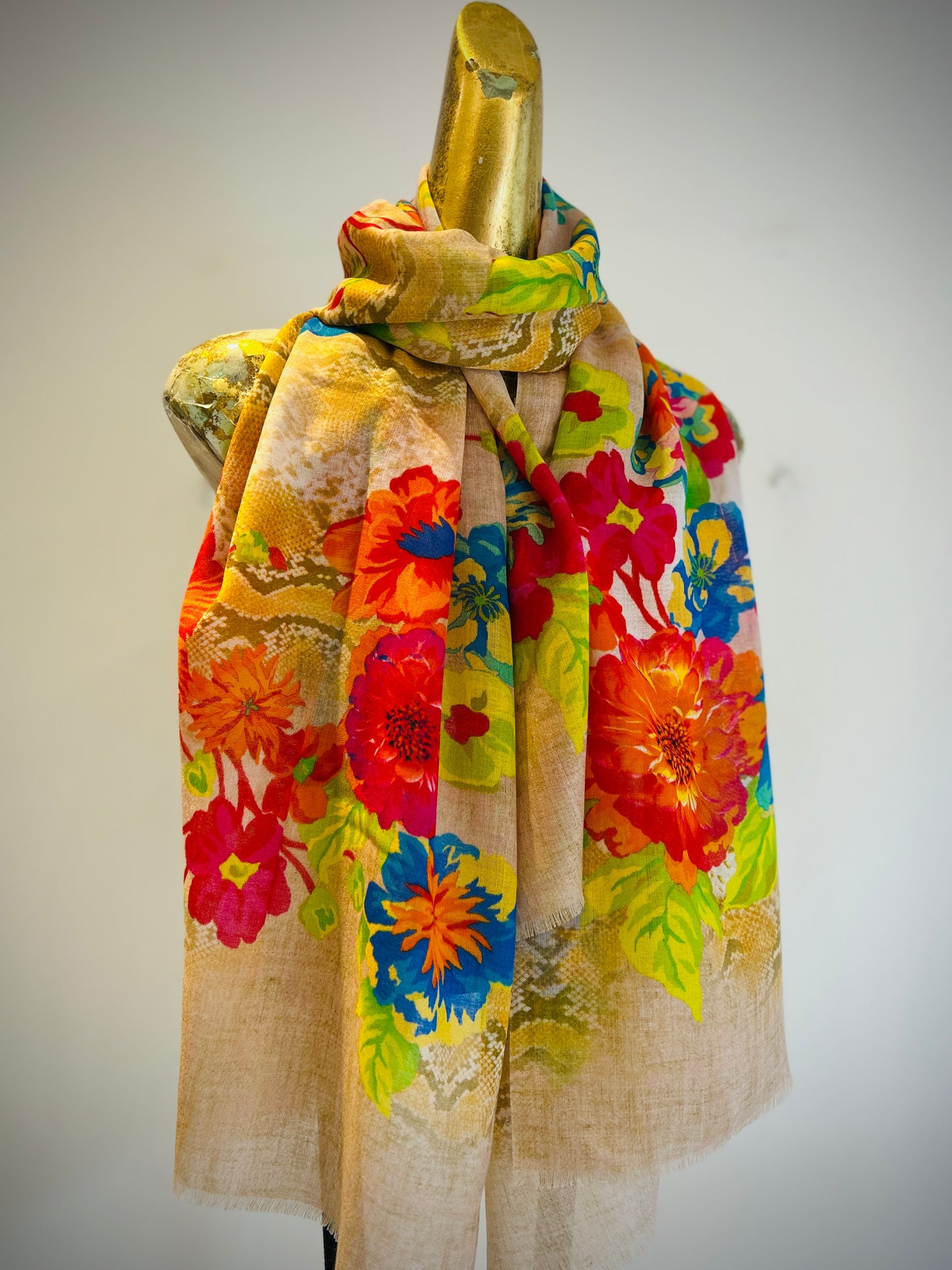 Summer Printed Wool Scarf.