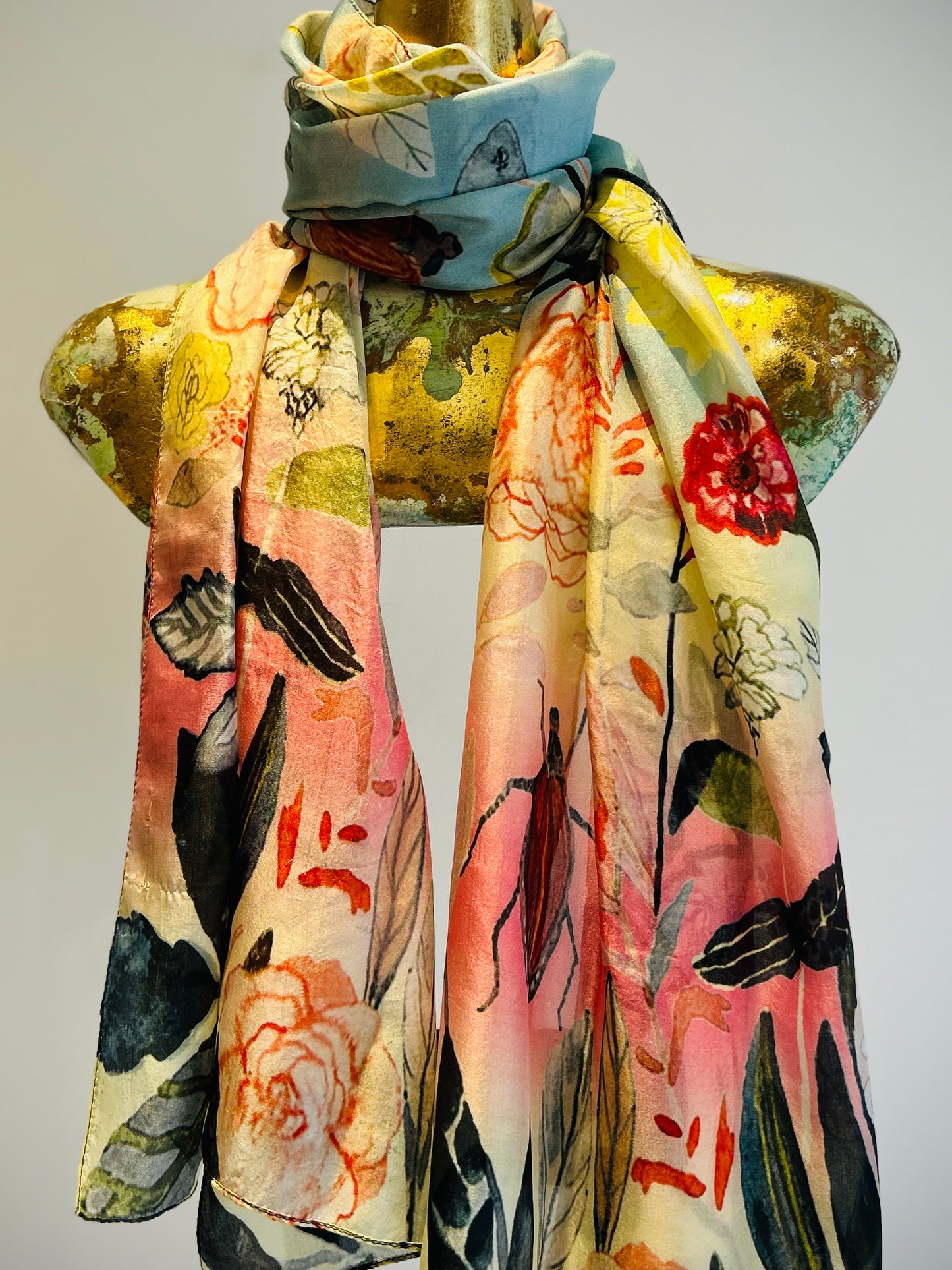 Colourful Printed Silk Scarf