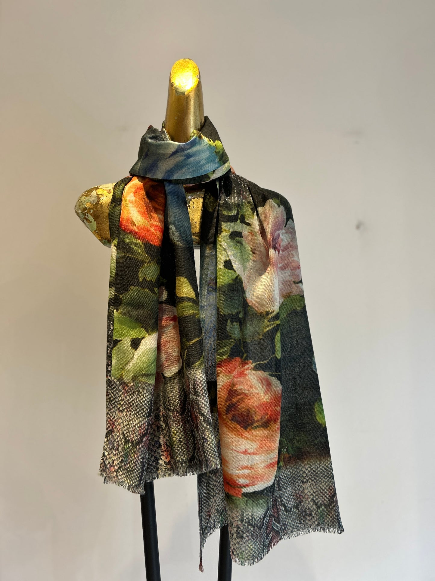 Floral scarf in vibrant botanical print - sophisticated floral design