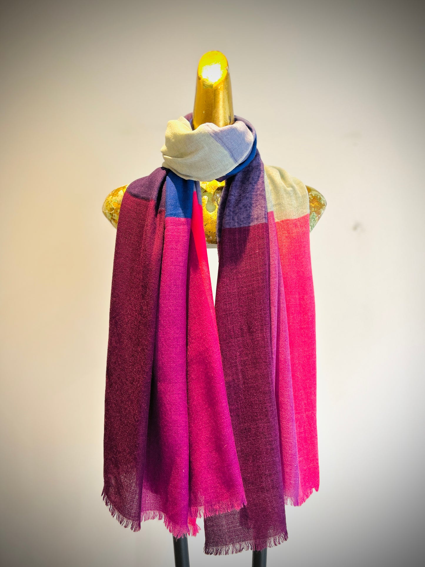 Summer Merino Wool Silk Printed Shawl.