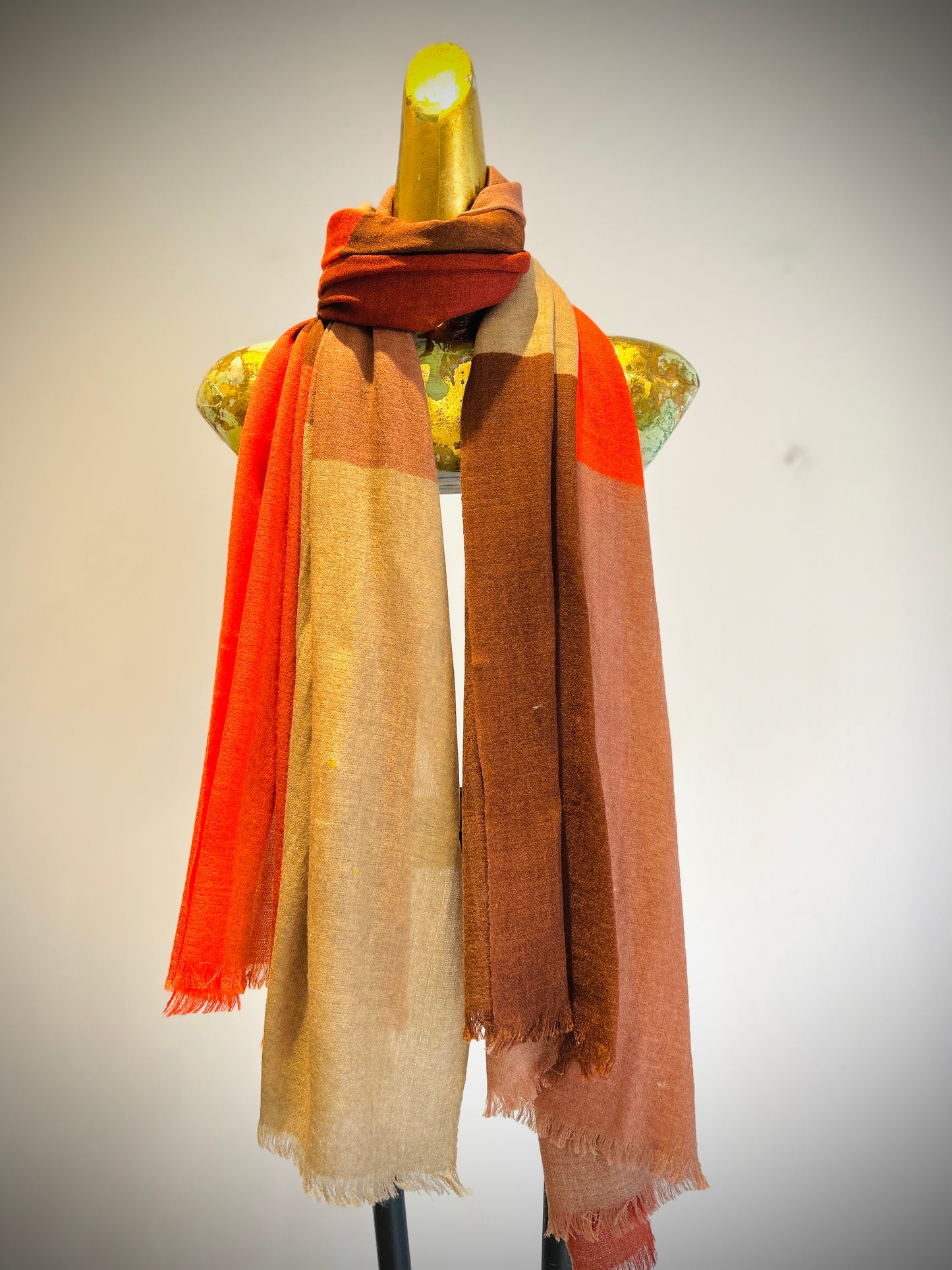 Summer Merino Wool Silk Printed Shawl.