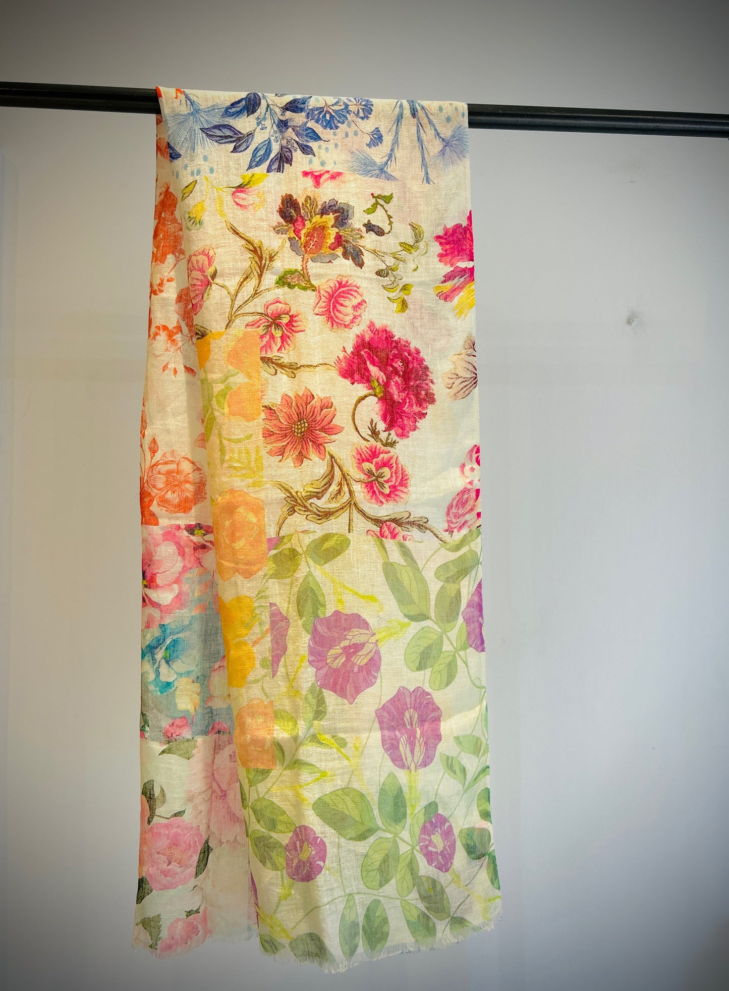 Linen Printed Scarf.      April Sale 25% Off ....At Checkout Use Code April25