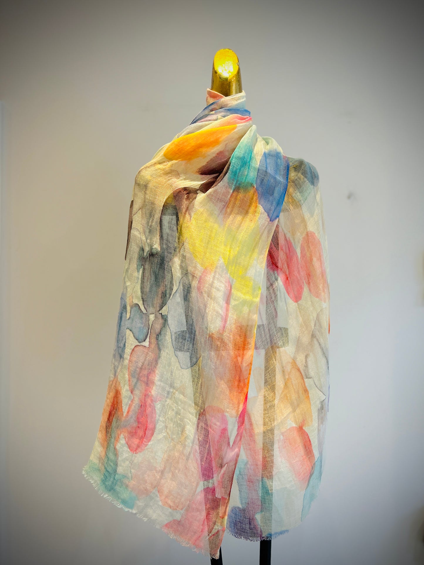 Linen Printed Scarf.      April Sale 25% Off ....At Checkout Use Code April25