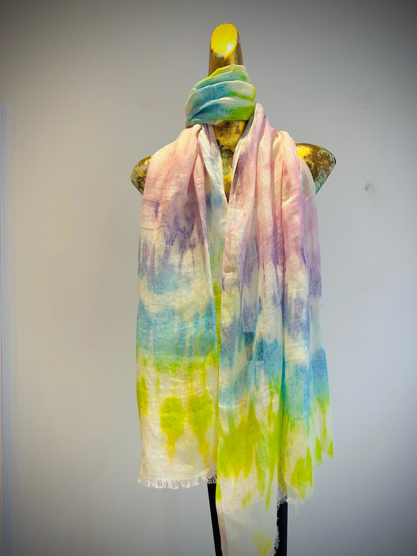 Linen Printed Scarf.      April Sale 25% Off ....At Checkout Use Code April25
