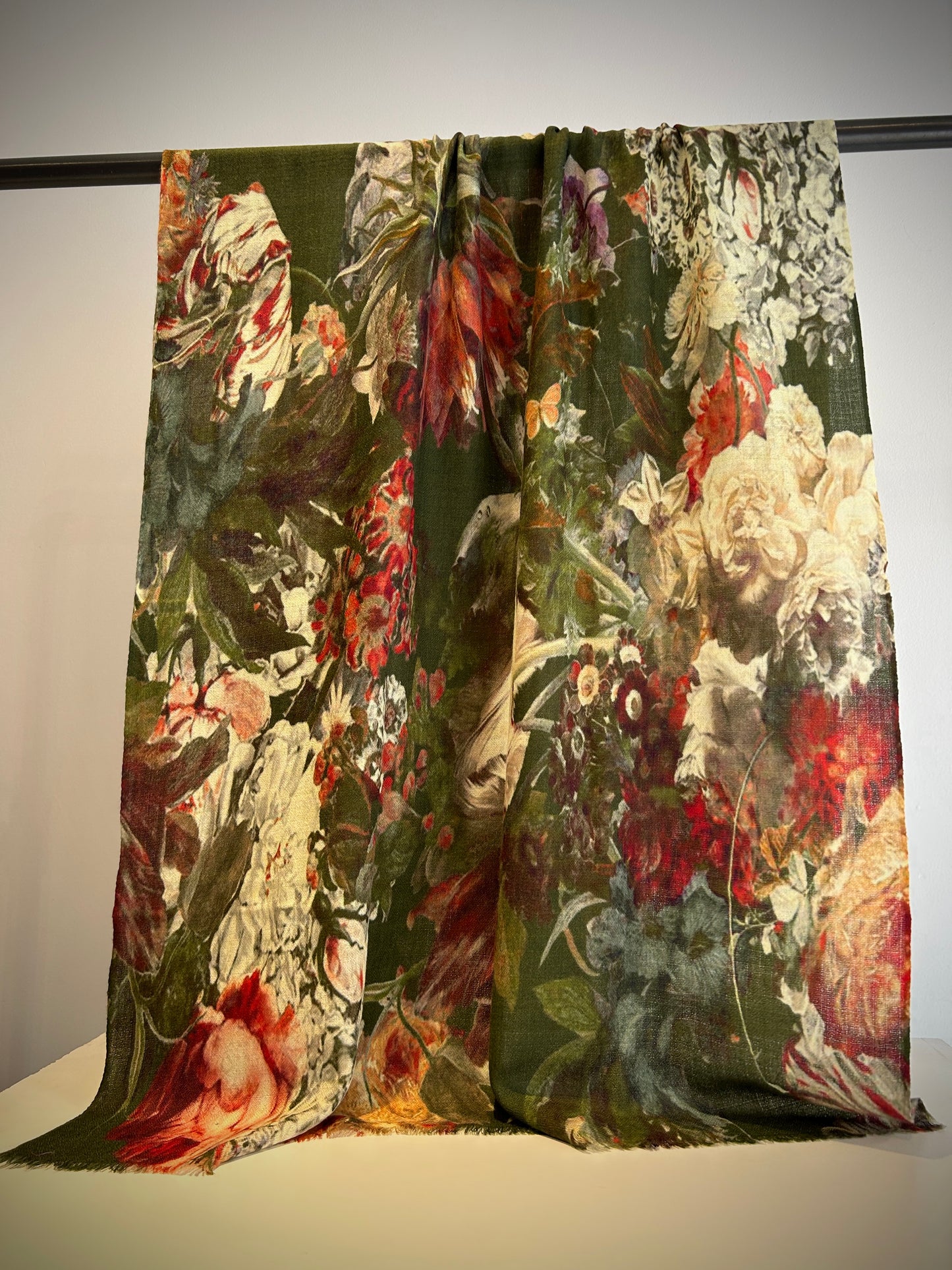 Floral scarf in earthy colours