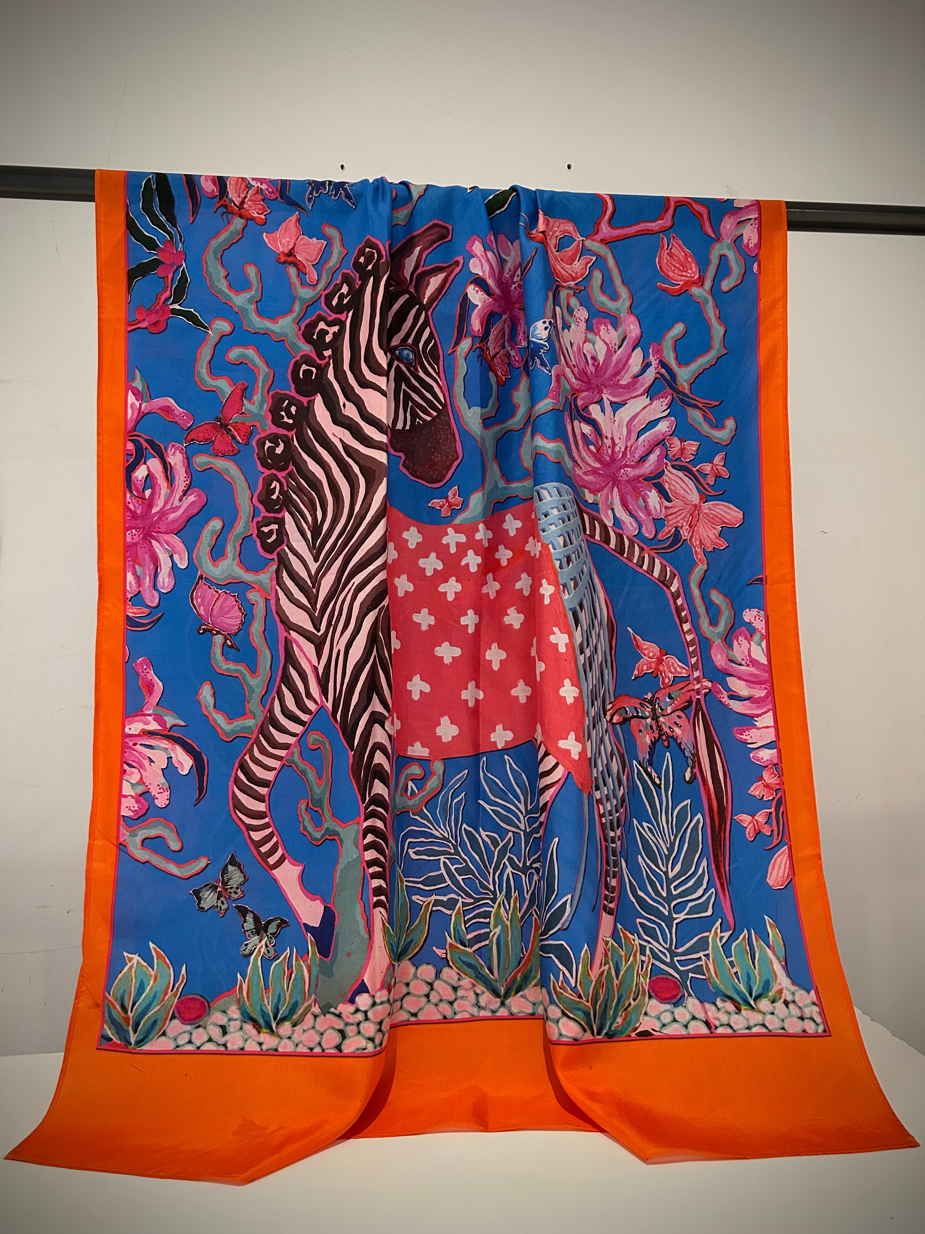 Colourful silk scarf