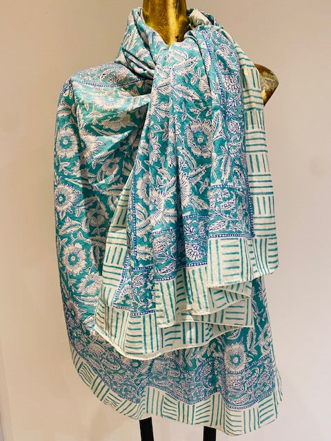 Hand Block Print Cotton Scarves - 75% Off