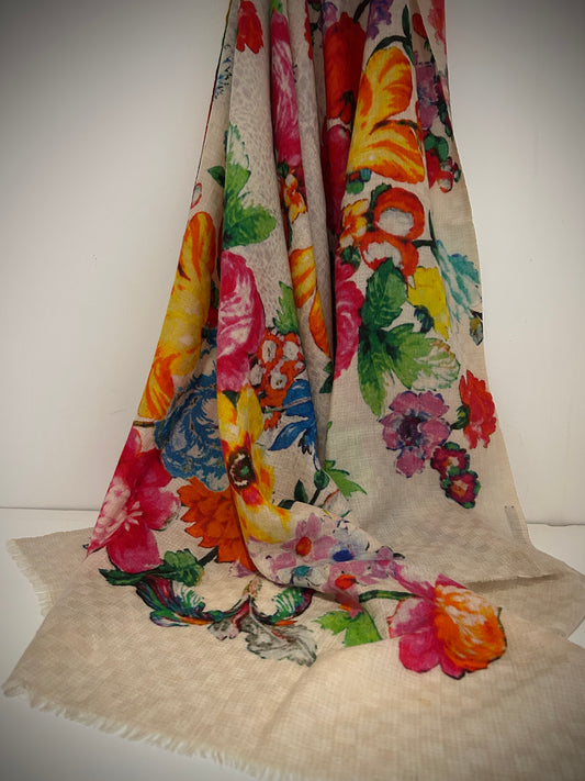 Colourful floral cashmere