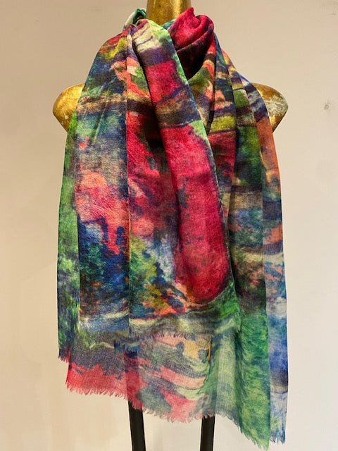 Close-up of lightweight scarf showing delicate weave