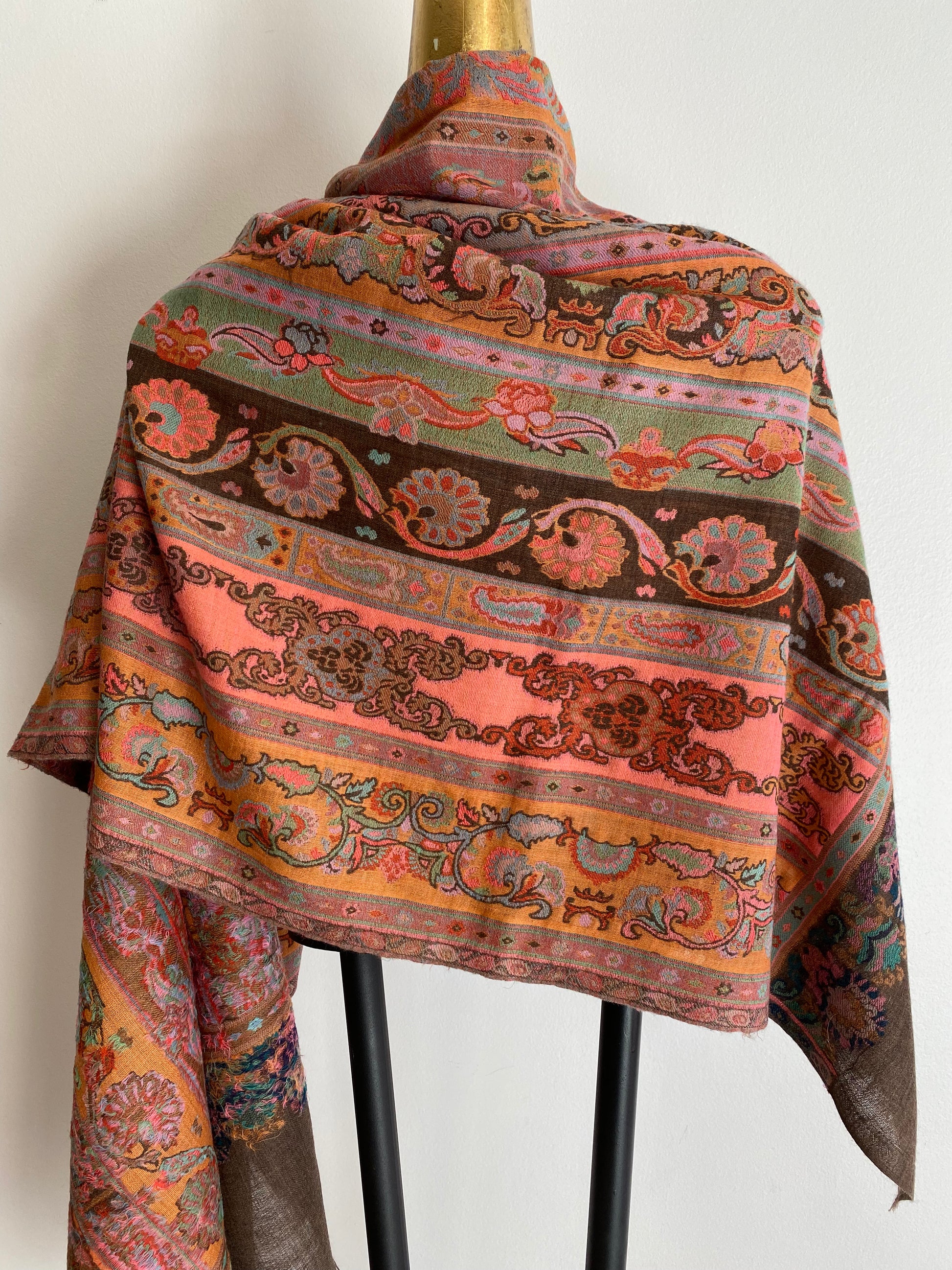 Light wool woven shawl  - lightweight wool elegance