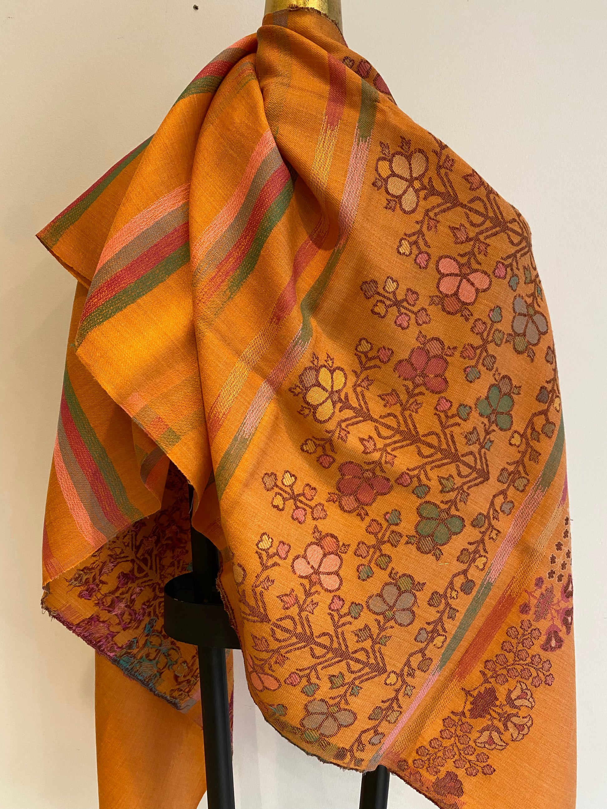 Light wool woven shawl styled for elegant draping and layering