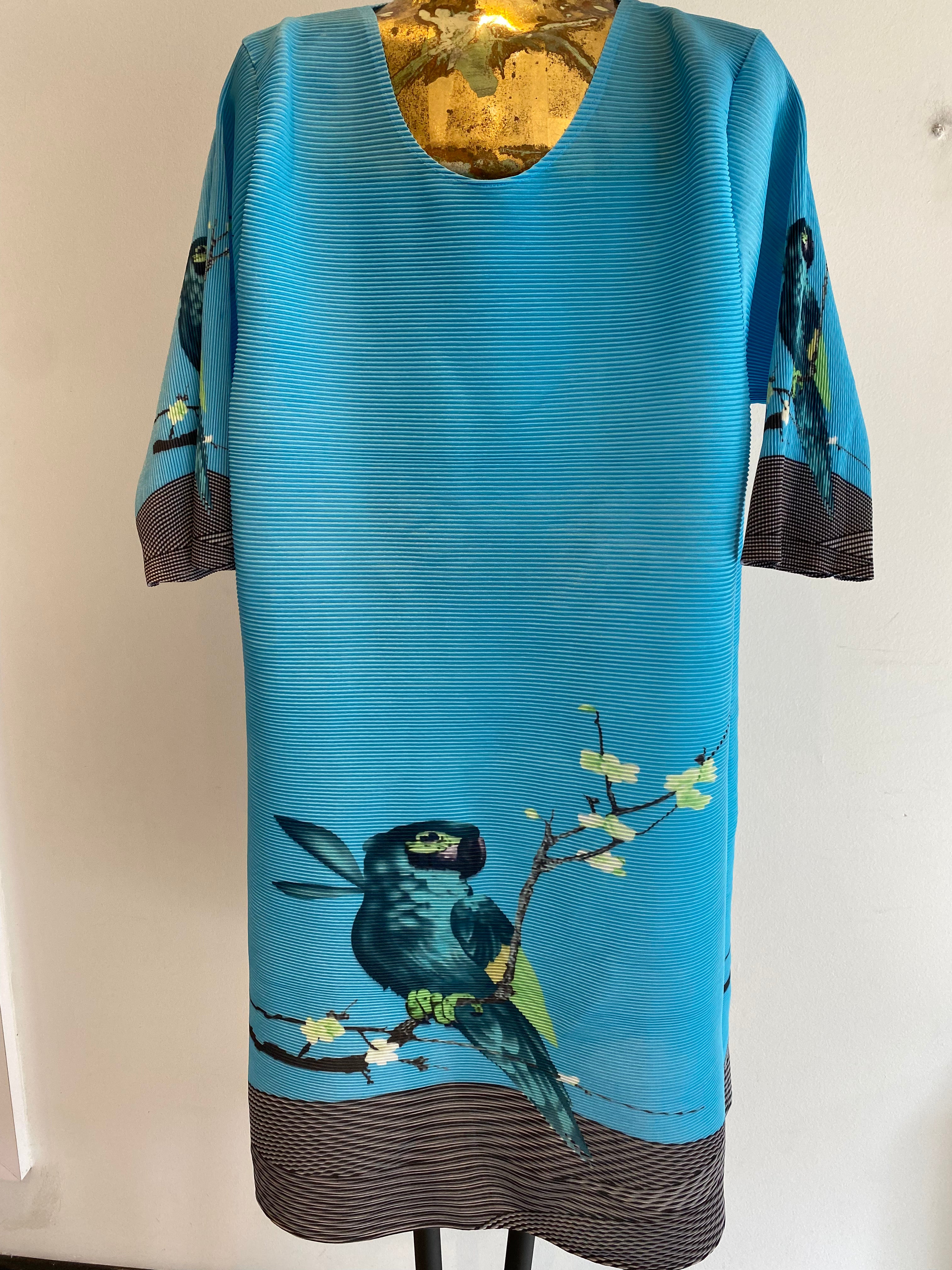 Blue pleated dress