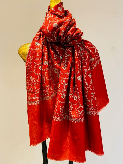 Kashmiri Shawl With All Over Embroidery