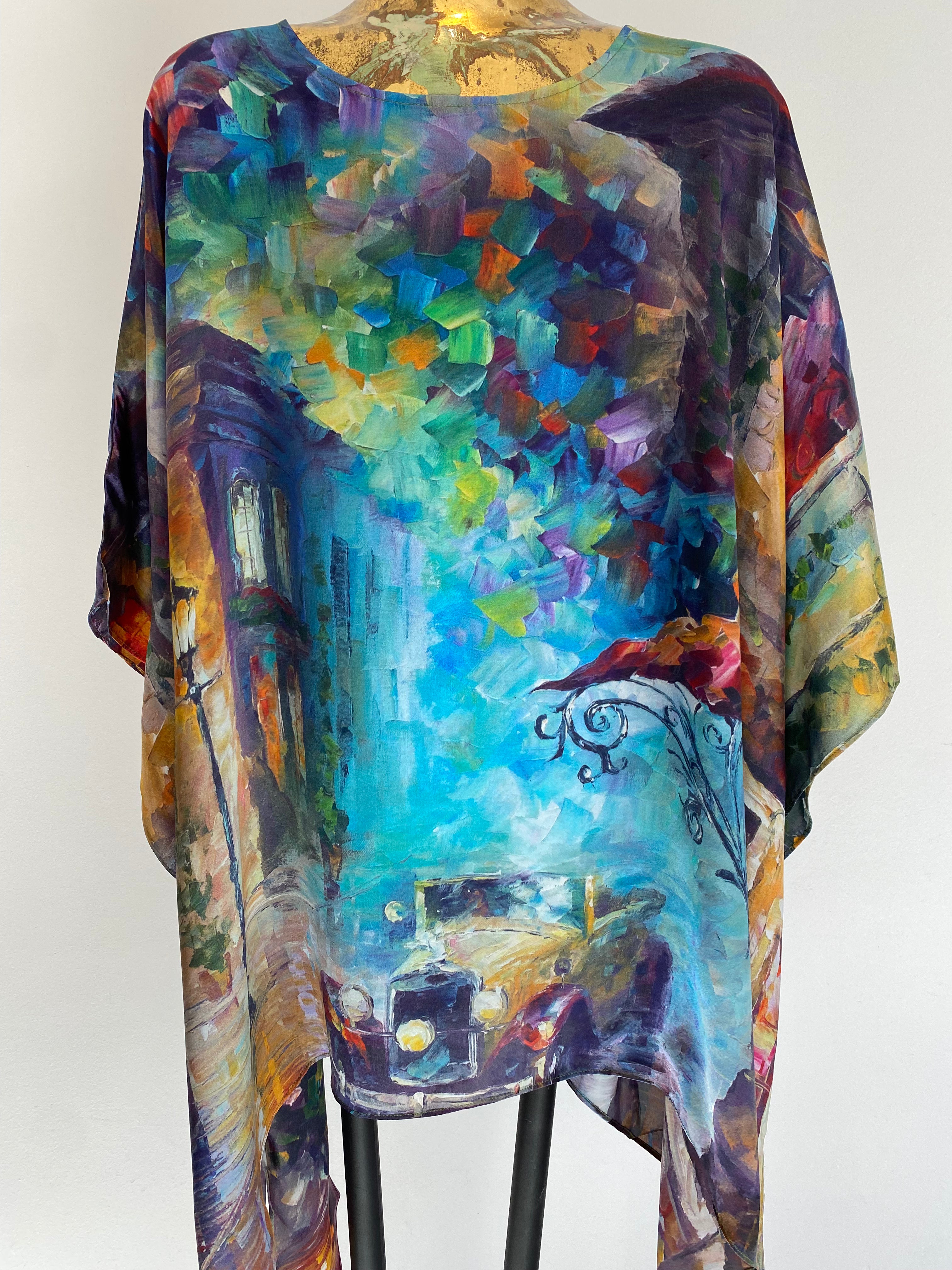 Blue Silk Top