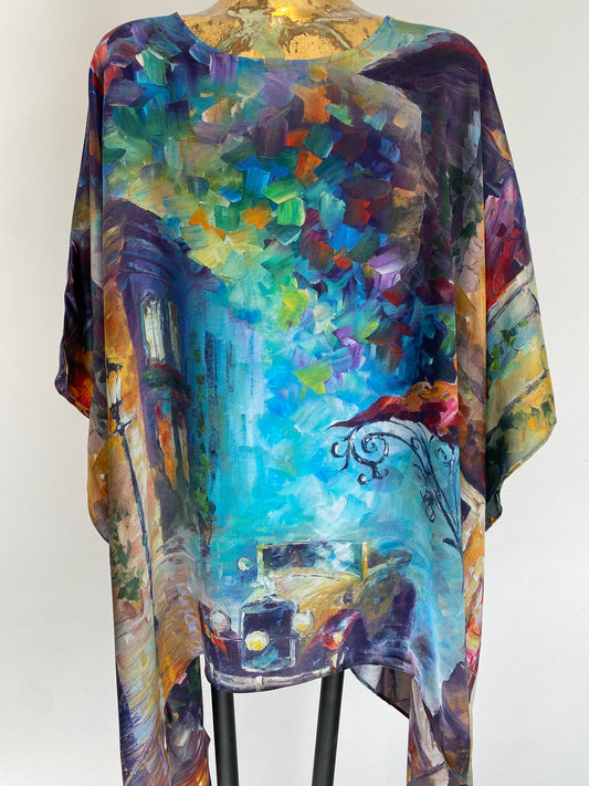 Blue Silk Top