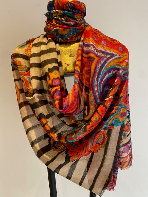 Summer Printed Wool Scarf.