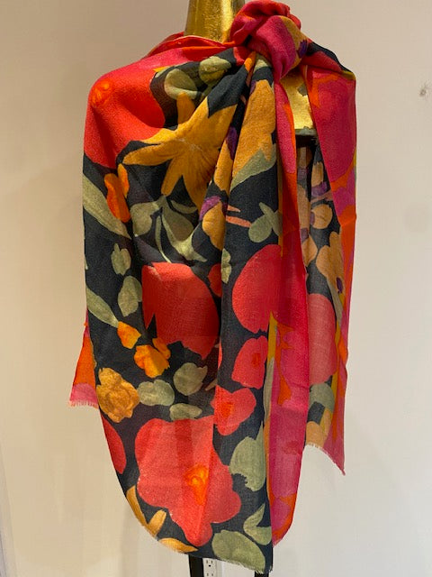 Summer Wool & Silk Printed Scarf.