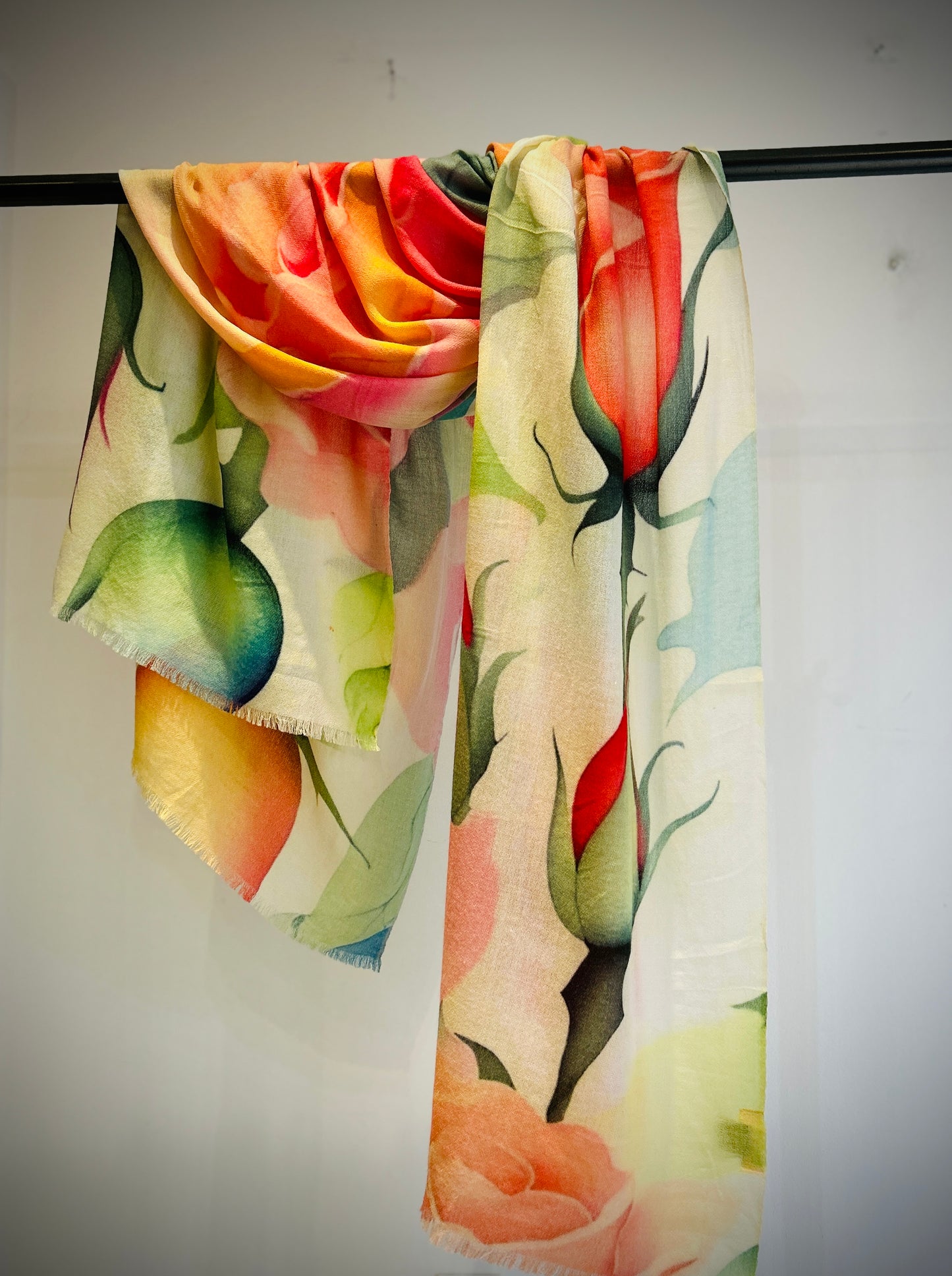 Luxury Light Cashmere Printed Shawl.
