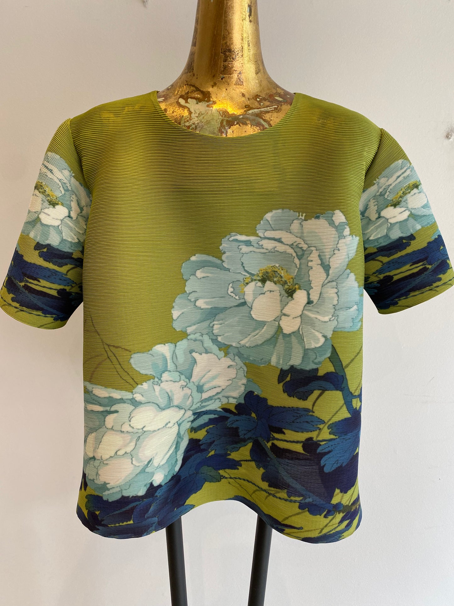 Pleated Floral Blouse