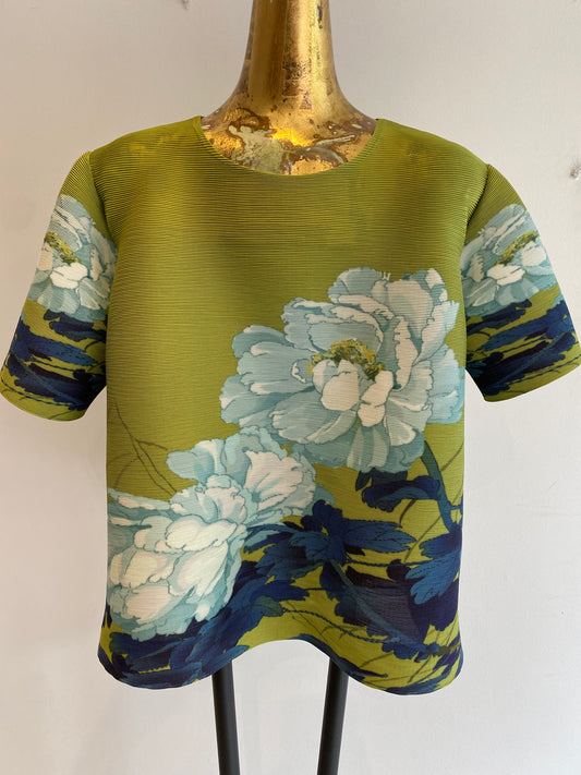 Pleated Floral Blouse