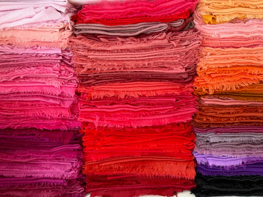 Beautiful colourful handwoven cashmere shawls