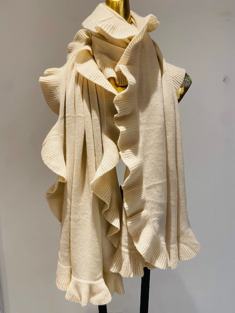 Cashmere Ruffled Shawl.