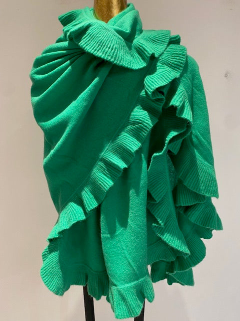 Cashmere Ruffled Shawl.