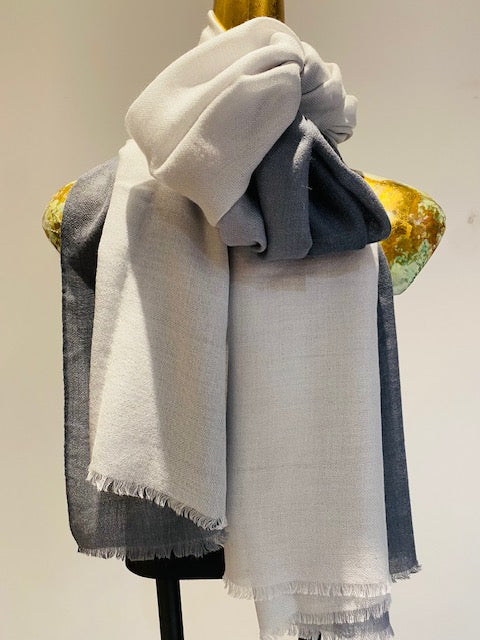 Luxury Light Cashmere Two Tone Shawl.