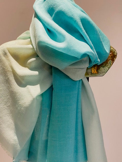 Luxury Light Cashmere Two Tone Shawl.