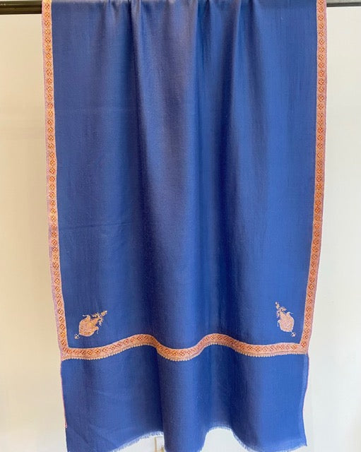 Hand embroidered Kashmiri shawl styled for elegant occasions
