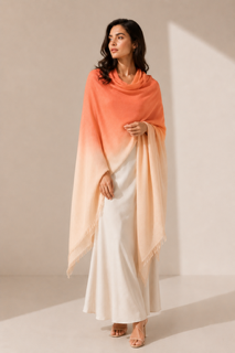 Two tone cashmere shawl