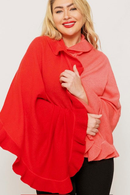 Cashmere Ruffled Shawl.