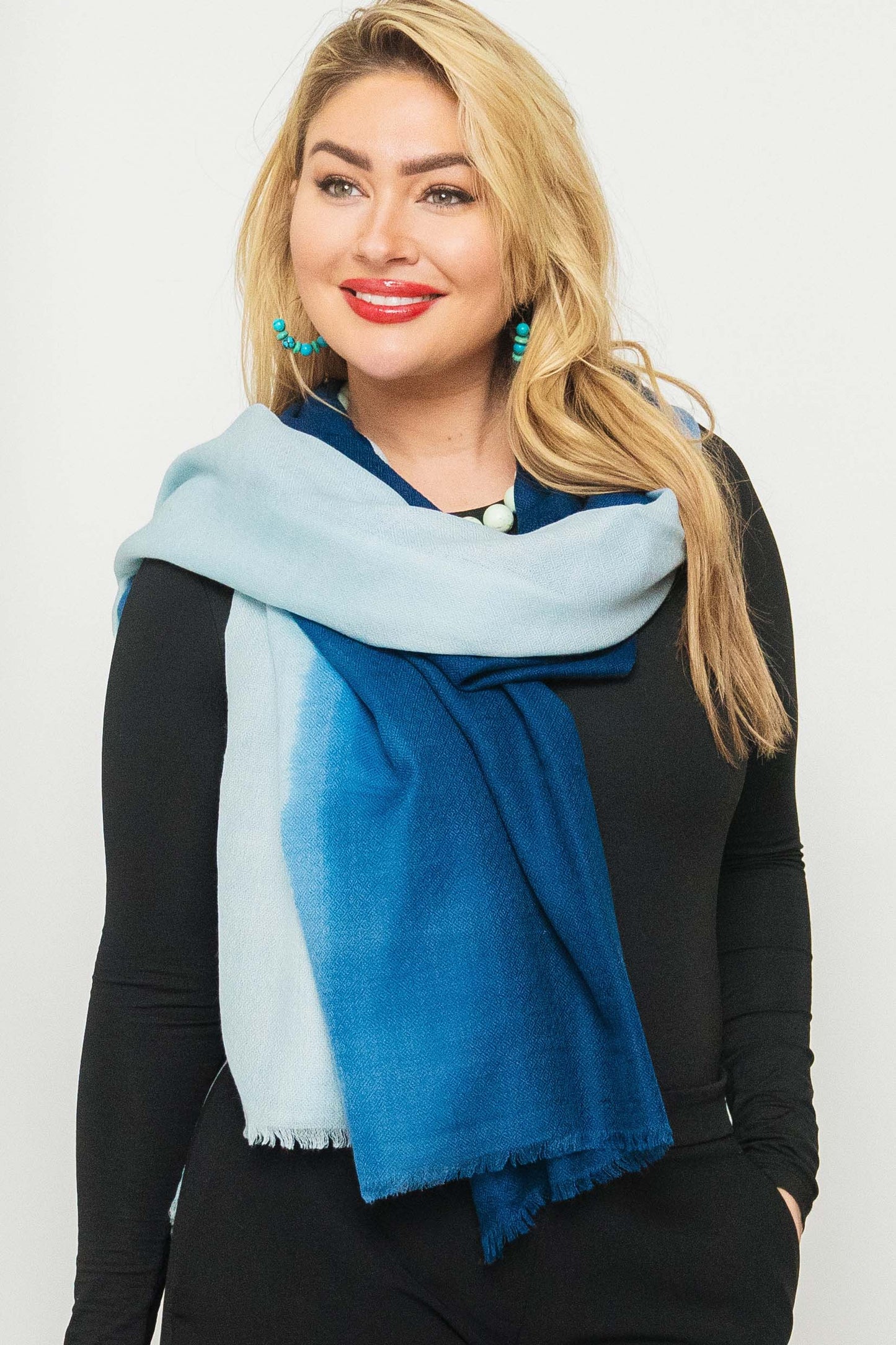 Luxury Light Cashmere Two Tone Shawl.
