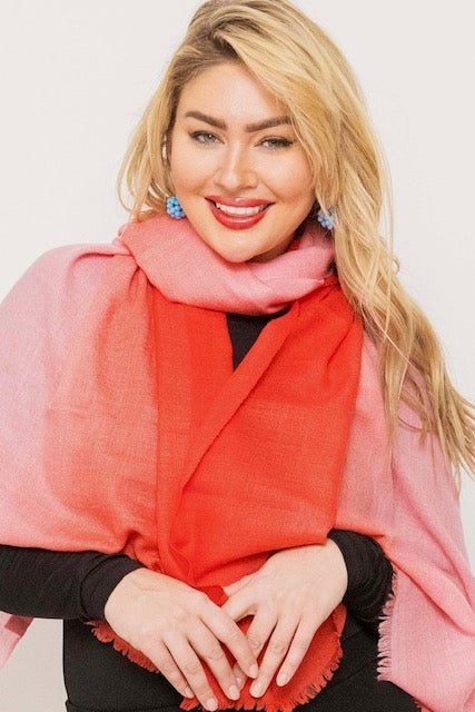 Luxury Light Cashmere Two Tone Shawl.
