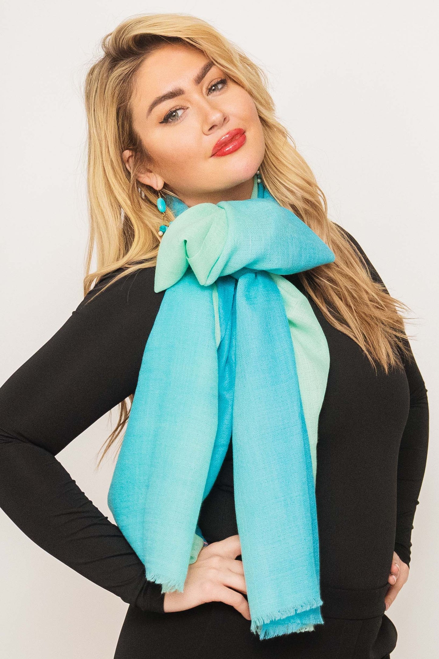 Summer Cashmere Featherweight Two Tone Shawl.