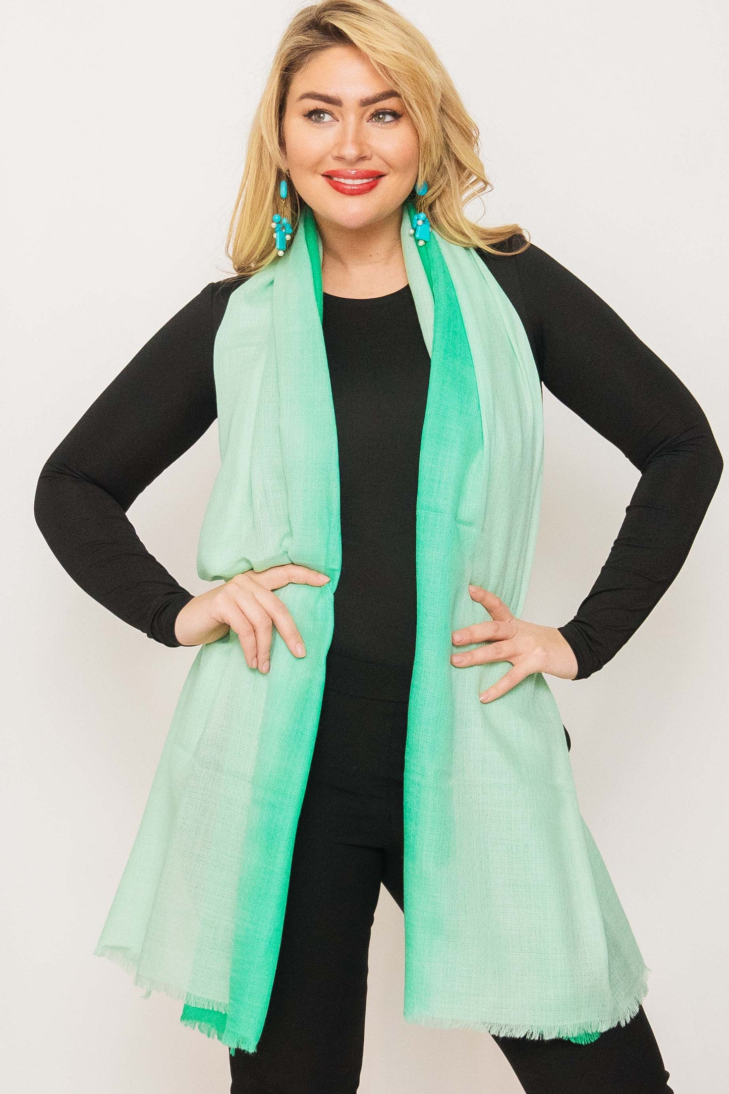 Summer Cashmere Featherweight Two Tone Shawl.