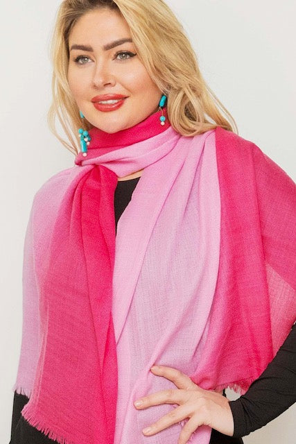 Summer Cashmere Featherweight Two Tone Shawl.